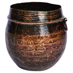 Vintage Hand Hammered Copper Measuring Pot from Nepal, Early to Mid-20th Century