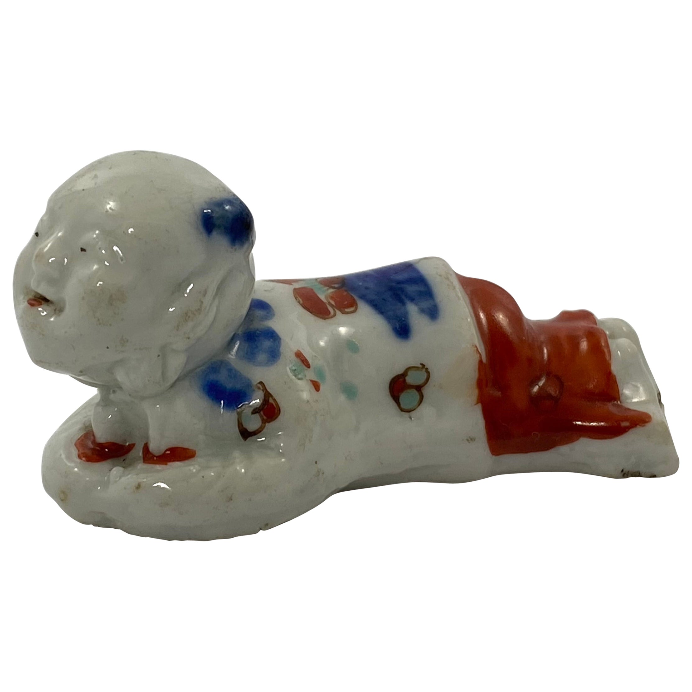 Rare Imari Porcelain Whistle, Arita, Japan, c. 1690, Edo Period