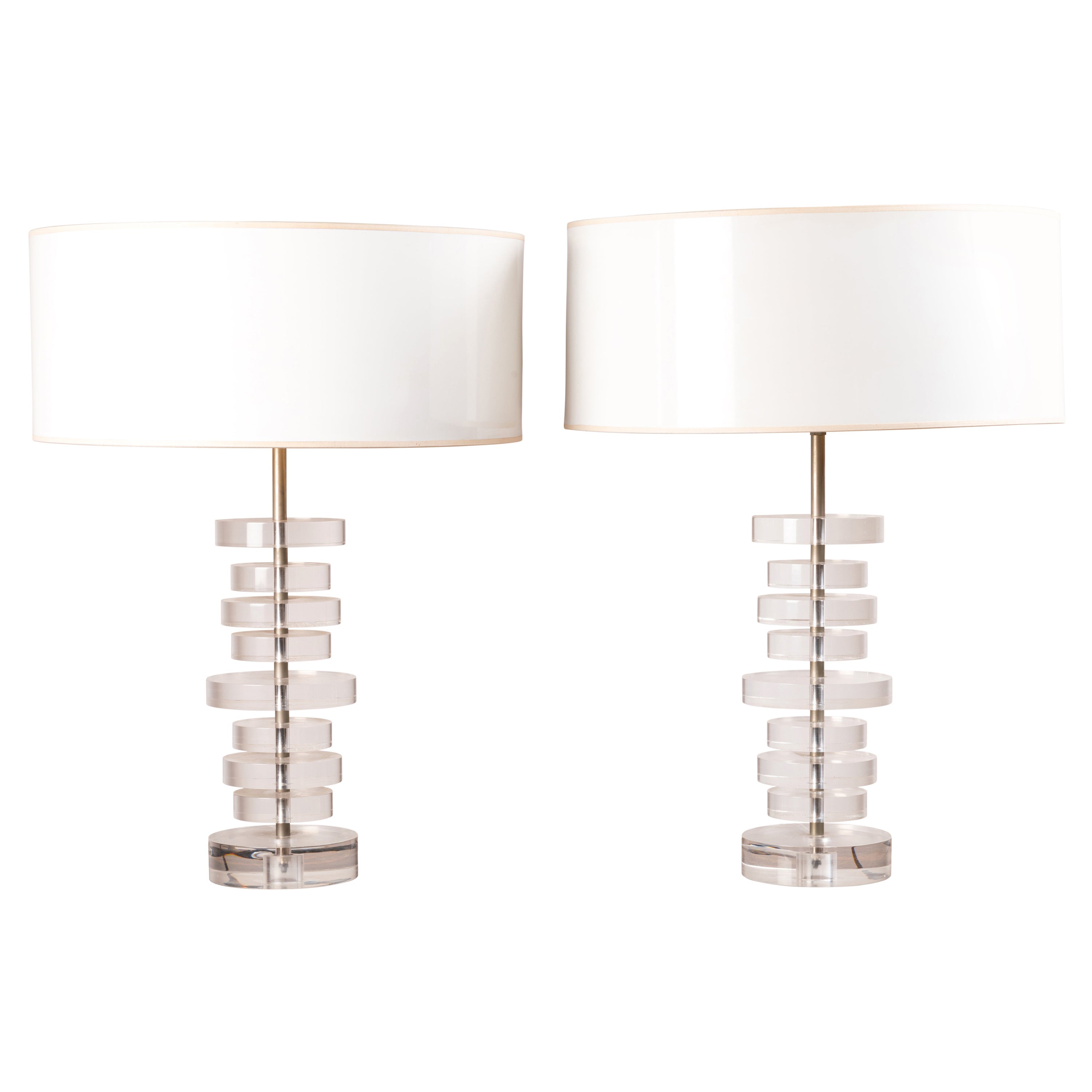 Pair of Lucite Lamps, circa 1970