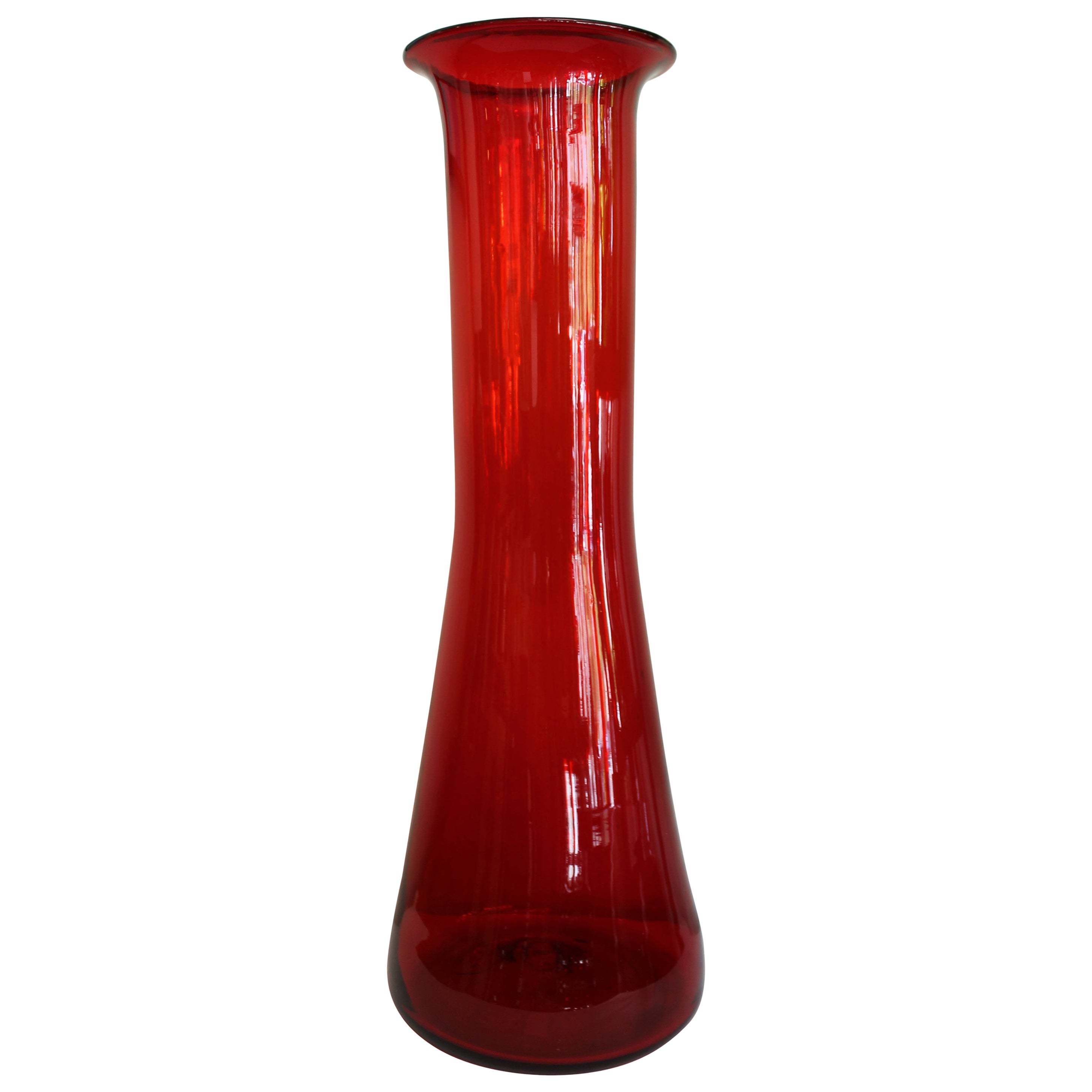 Vase Tangerine en verre architectural Blenko de Wayne Husted