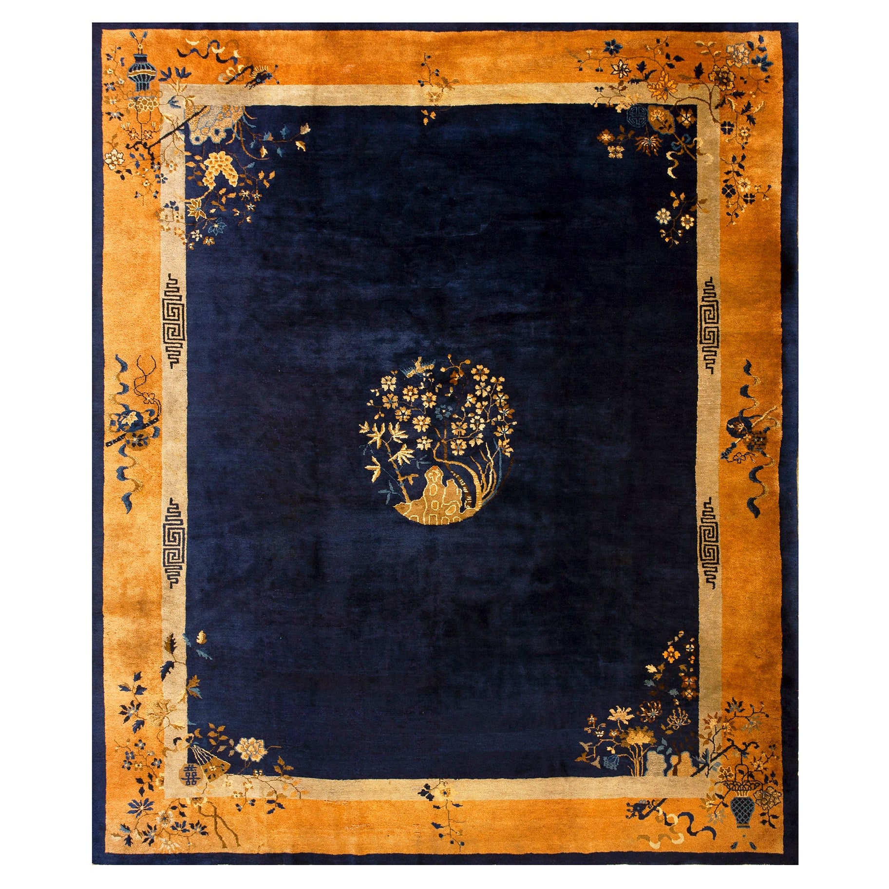 Antique Chinese Peking rug 9' 3'' x 11' 3''.