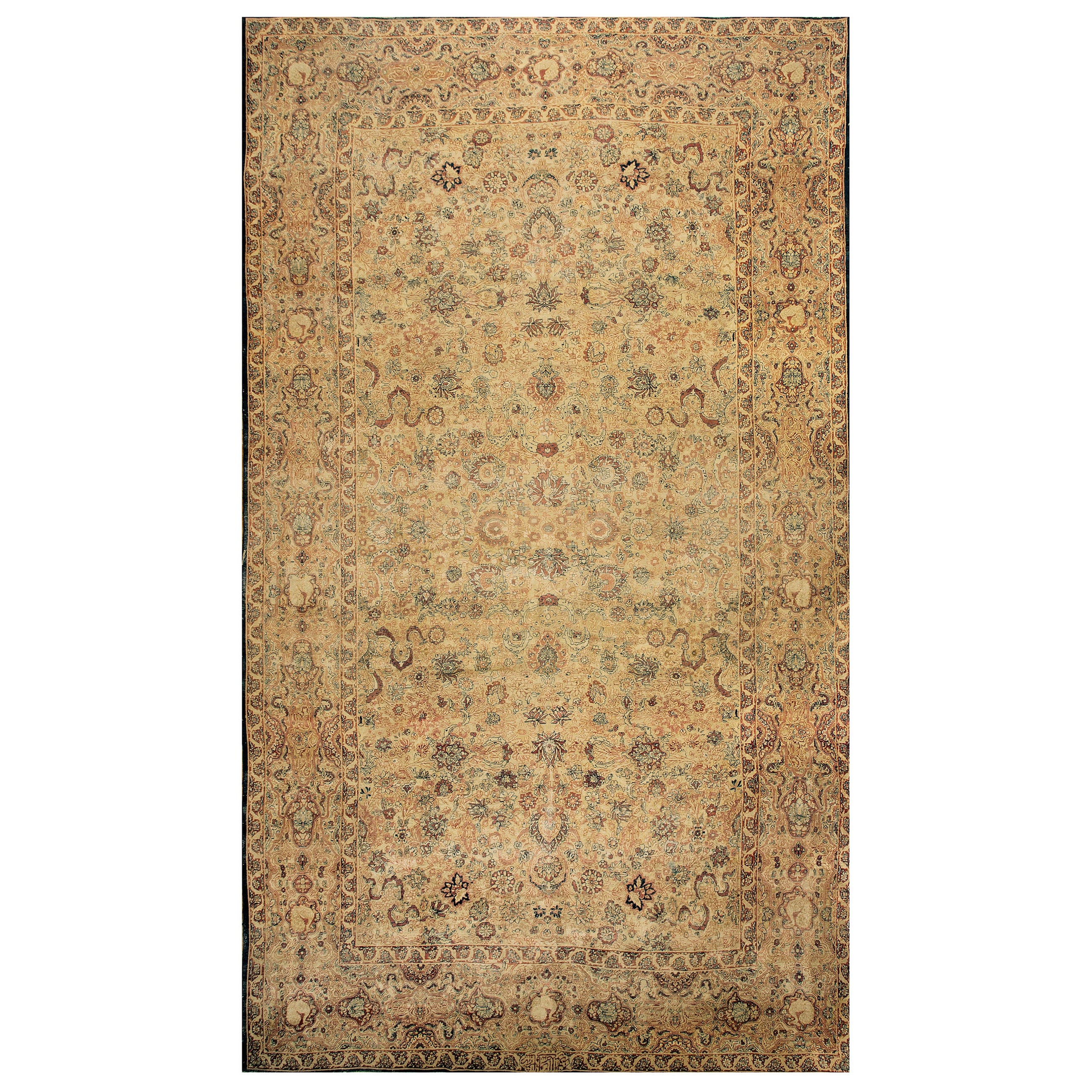 Late 19th Century Persian Lavar Kirman Carpet ( 9'10" x 17'4" - 300 x 530 ) For Sale