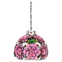 Flower Power Mod Mid-Century Modern Dome Hanging Light or Swag Lamp