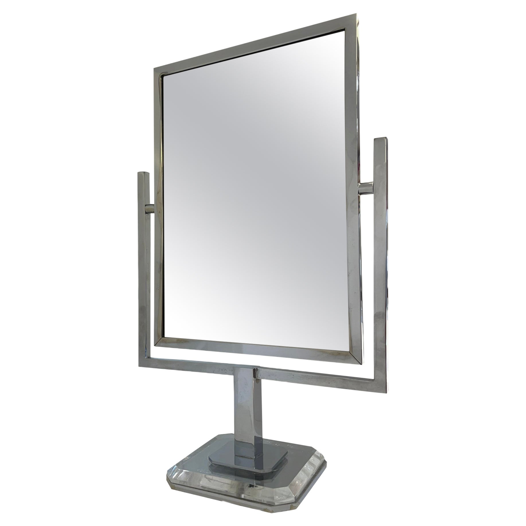 Karl Springer Lighted Table Top Vanity Mirror at 1stDibs