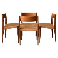 Vintage Set of Four Danish Teak Dining Chairs by Poul Cadovious