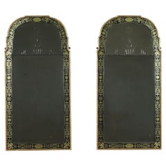 Pair of Mirrors Queen Anne Mirror Wood England, 19th Century