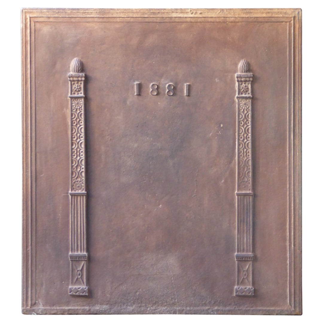 Antique French Neoclassico 'Pilastri della Libertà' Fireback / Backsplash