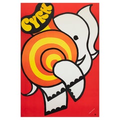 Cyrk Elephant 1975 Polish Circus Poster, Treutler