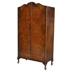 Very Large circa 1930's Maple & Co Burr Walnut Double Wardrobe Part of a Suite