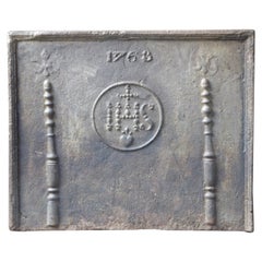 18th Century French Fireback 'Pillars with Medieval IHS Monogram'