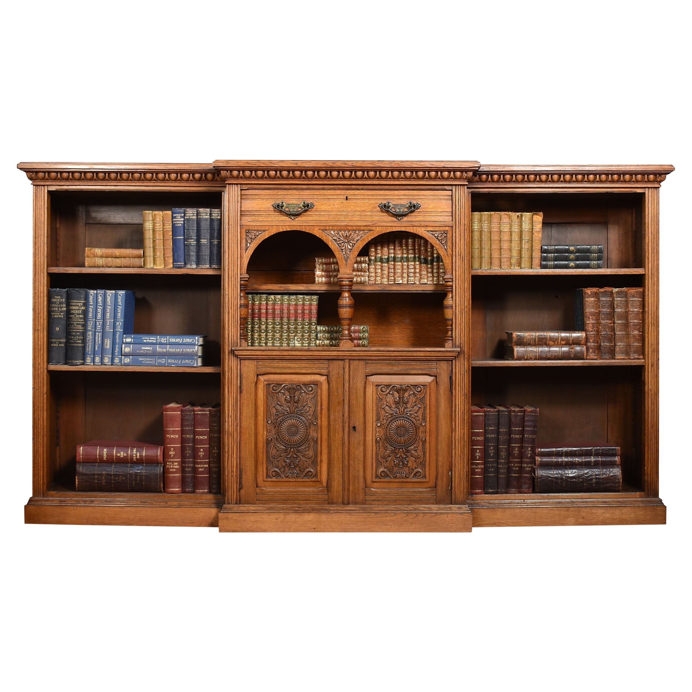 Gothic Dark Oak Open Bookcase at 1stDibs