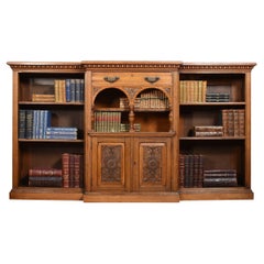 Reformed Gothic Golden Oak Open Bookcase
