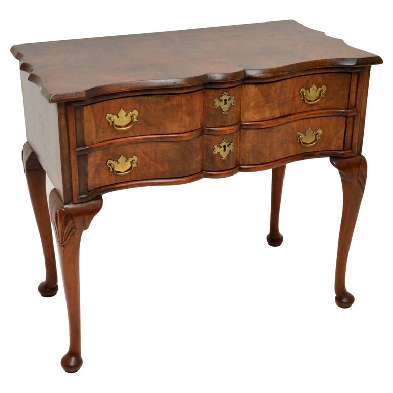 Antique Burr Walnut Low Boy Side Table at 1stDibs