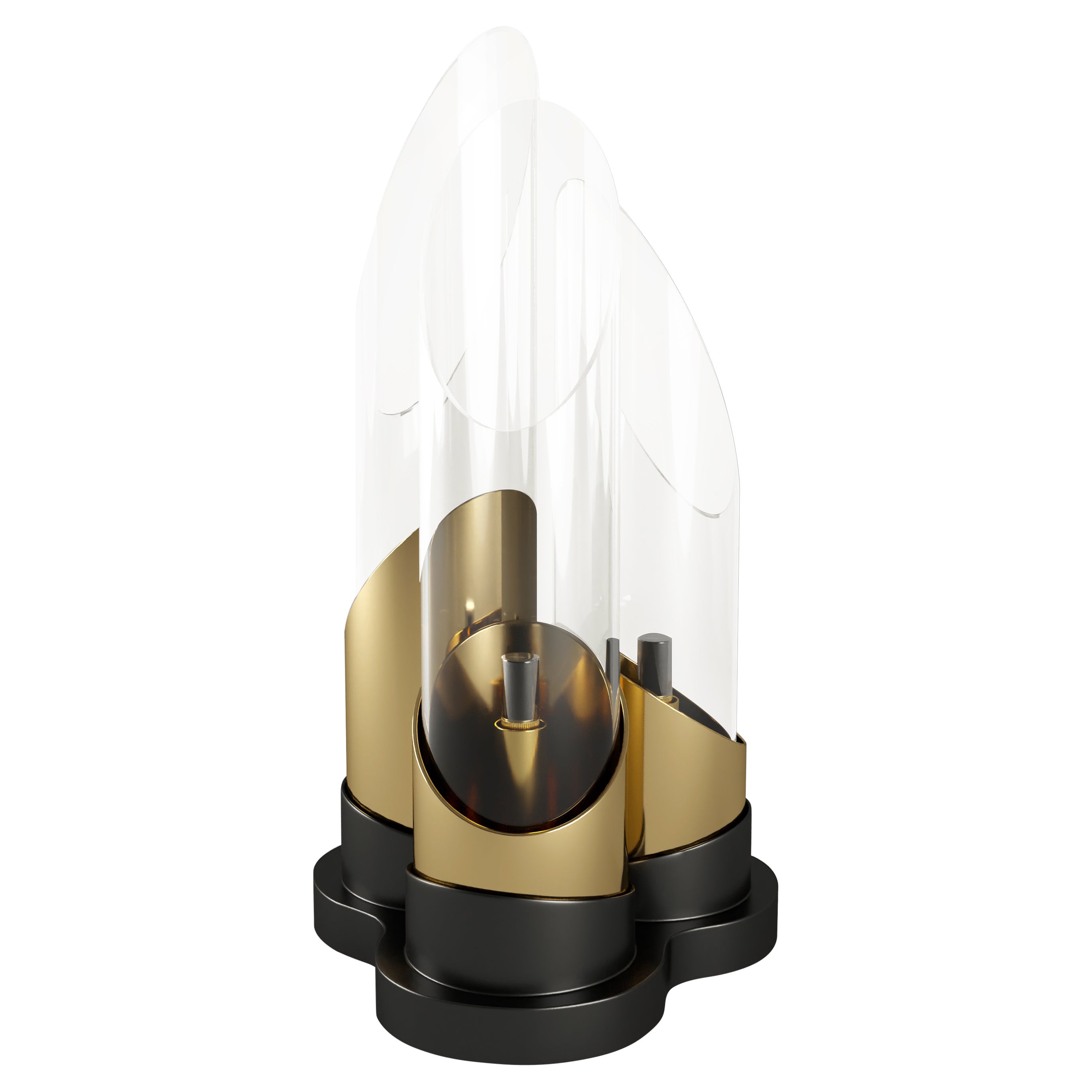 Bambus-Tischlampe aus Messing und Aluminiumglas des 21. Jahrhunderts  von Creativemary
