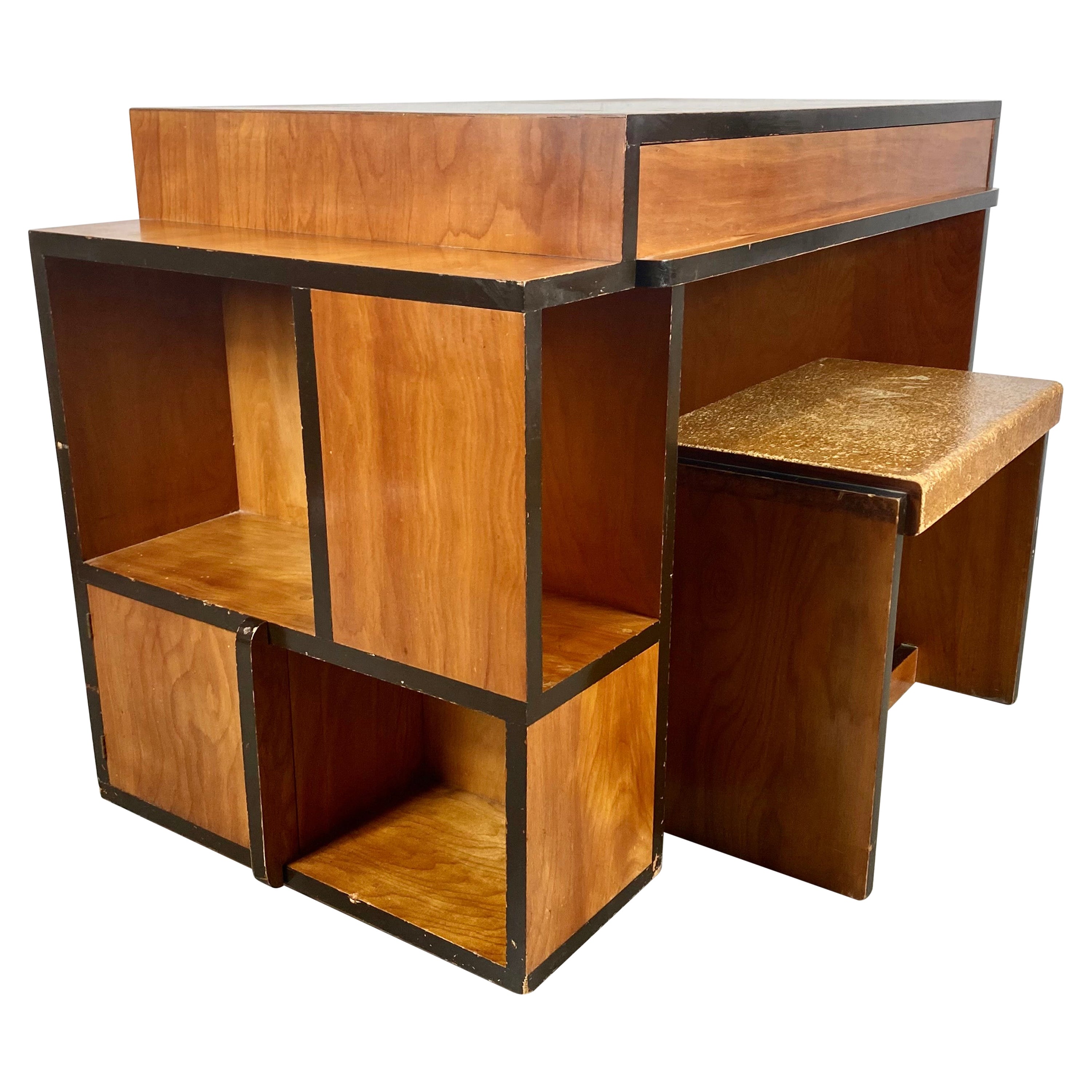 Rare Paul Frankl Skyscraper Desk / Bench, Art Deco, Modernist, Cubist