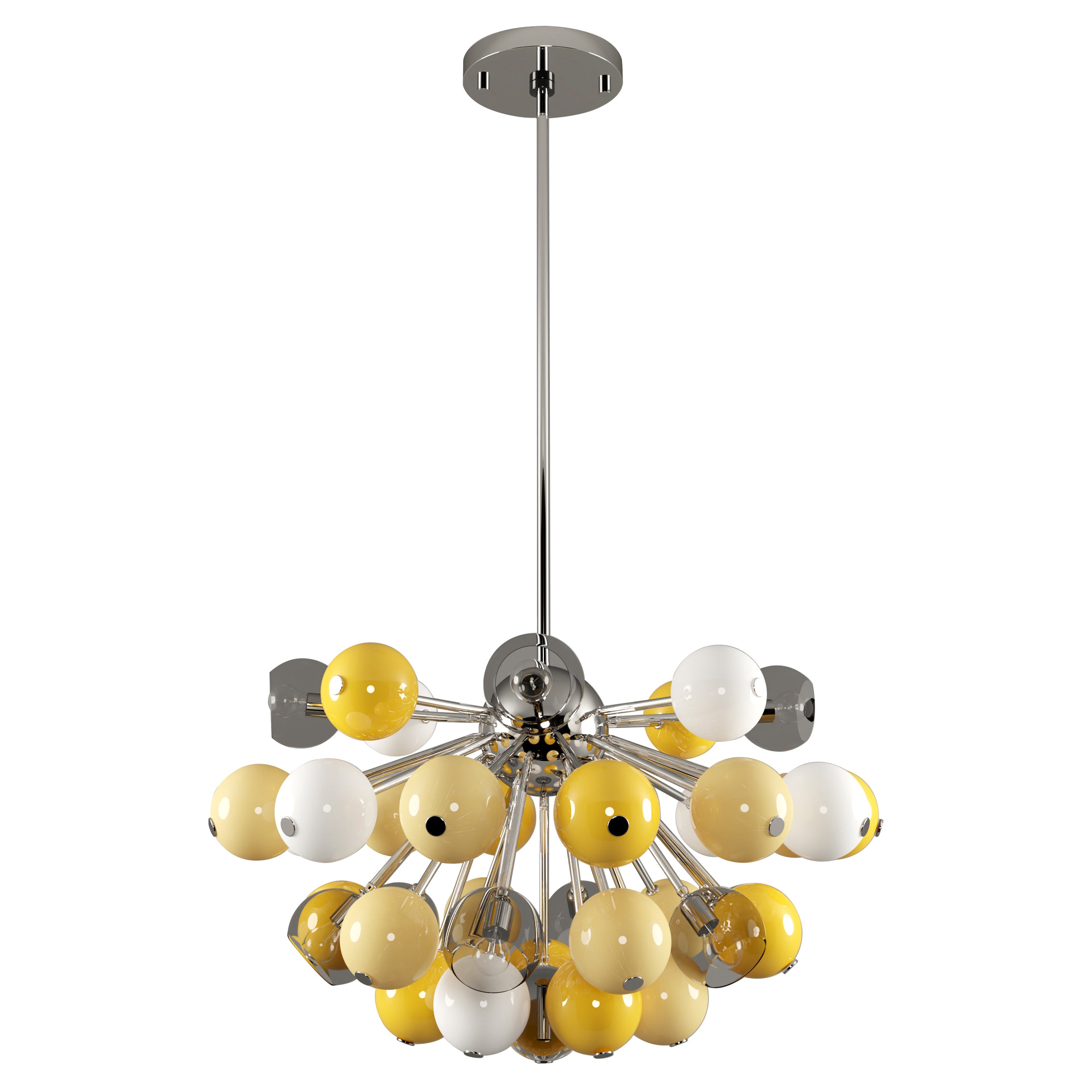 21st Century Berries Suspension Lamp Glass Nickel-Plated For Sale
