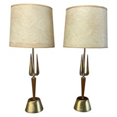 Rembrandt Mid-Century Modern Triton Table Lamps, A Pair