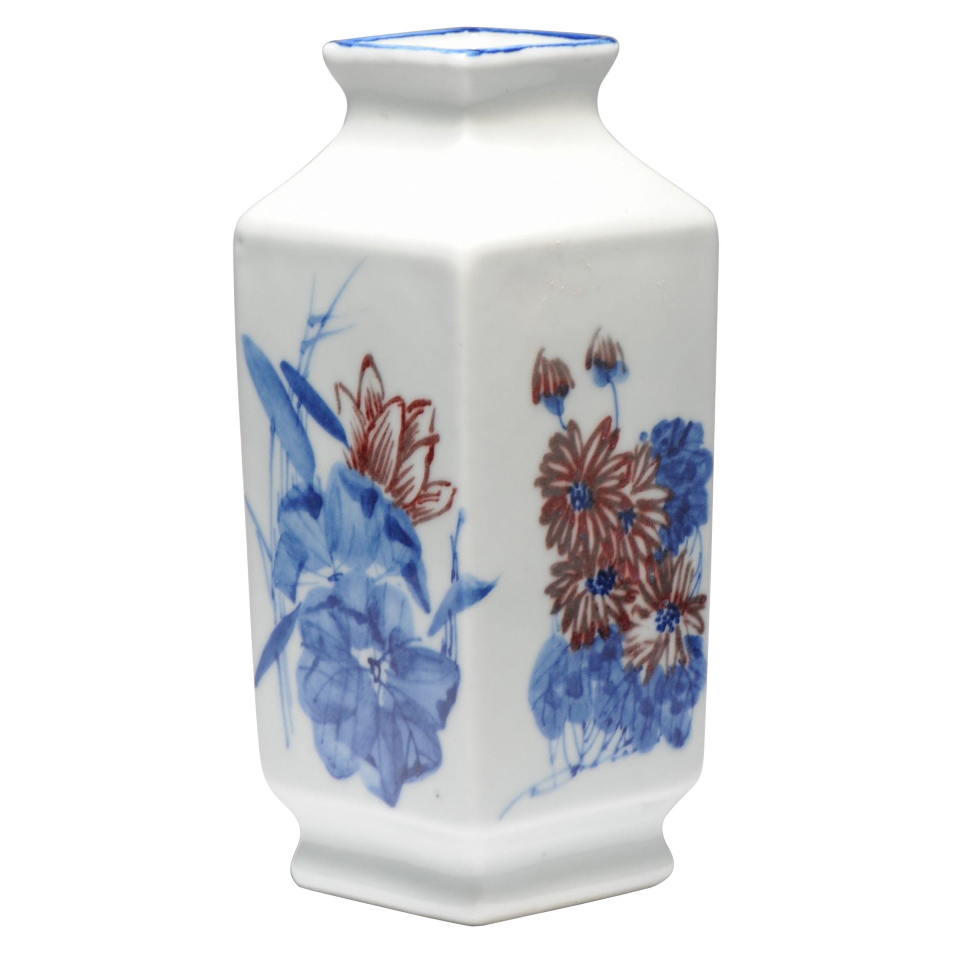 Vintage 20C Chinese Porcelain PROC Liling Vase China Underglaze For Sale