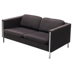 Pierre Paulin für Artifort Sofa mit schwarzer Polsterung und Stahl