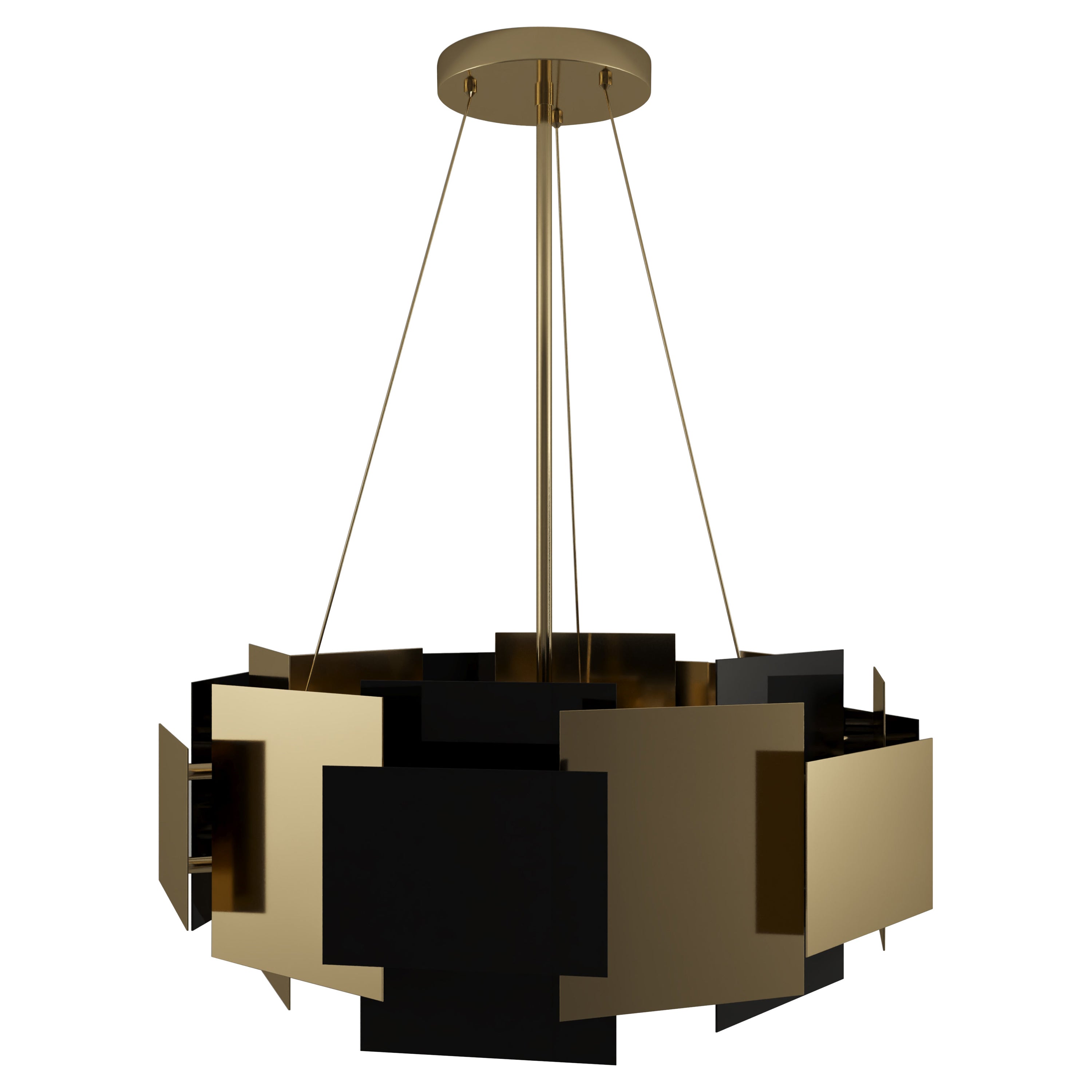 21st Century Fo Tan II Suspension Lamp Brass Layers by Creativemary For Sale