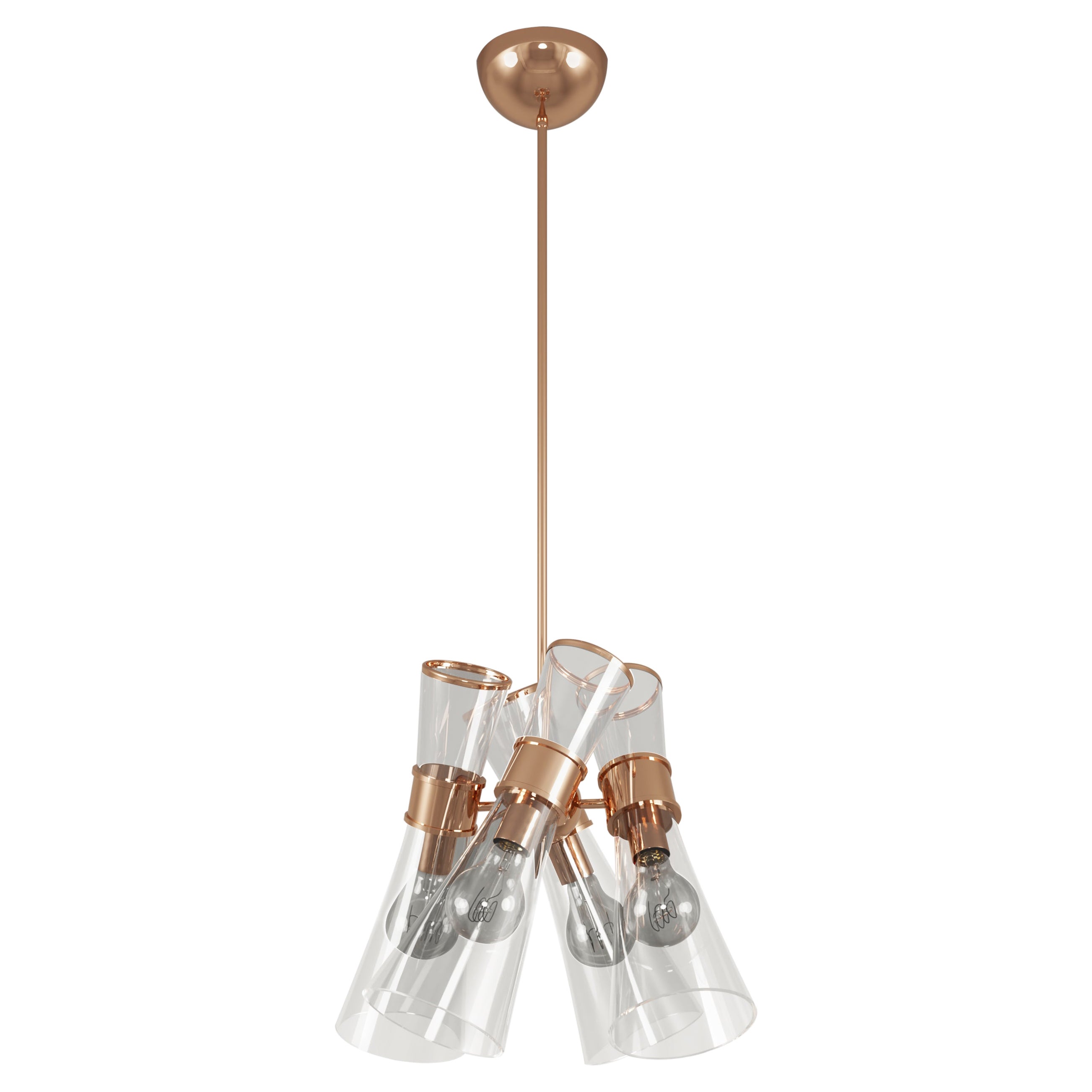 21st Century Mitte II Suspension Lamp Brass Glass For Sale