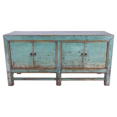 Green Glaze Lacquer Patina Four Door Cabinet