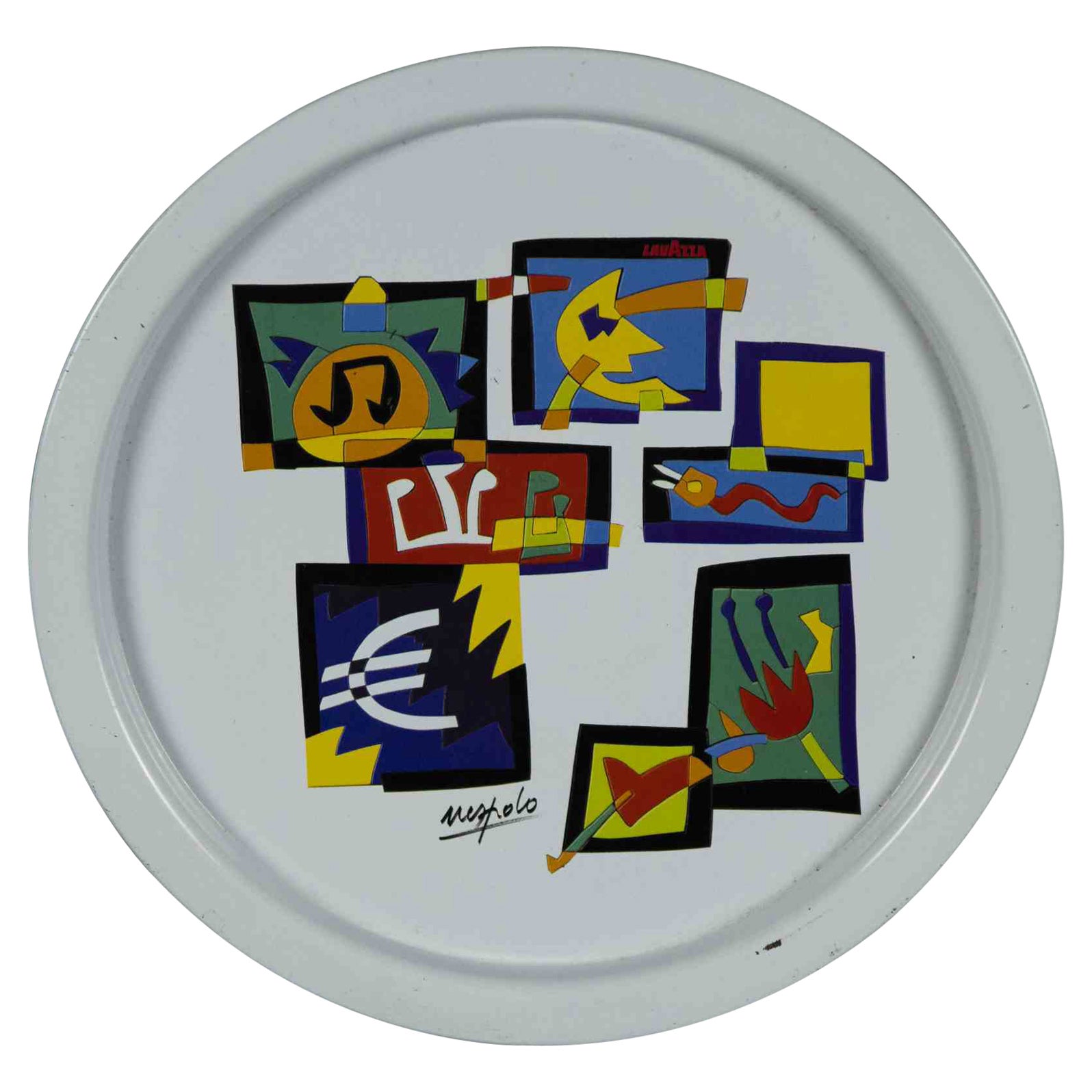 Ugo Nespolo Plate, Late 20th Century For Sale