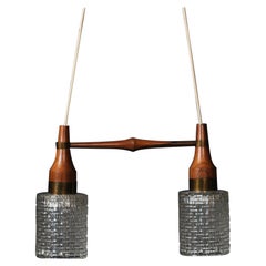 Vintage Danish Midcentury Dual Pendant Light