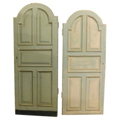 Pair of Antique Provençal Doors, Carved/Painted Blue, Late 19th Century France