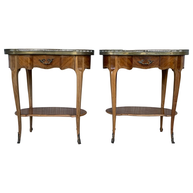 Pair of French Nightstands Side Cabinets Bedside Tables Louis XVI, circa 1910 For Sale