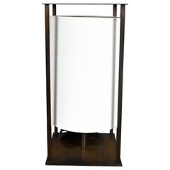 Used Metal Table Lamp Floating Shade Attributed to Holly Hunt Lanternes II Collection