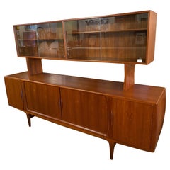 Mid-Century Modern Teak Credenza with Hutch by Johannes Andersen