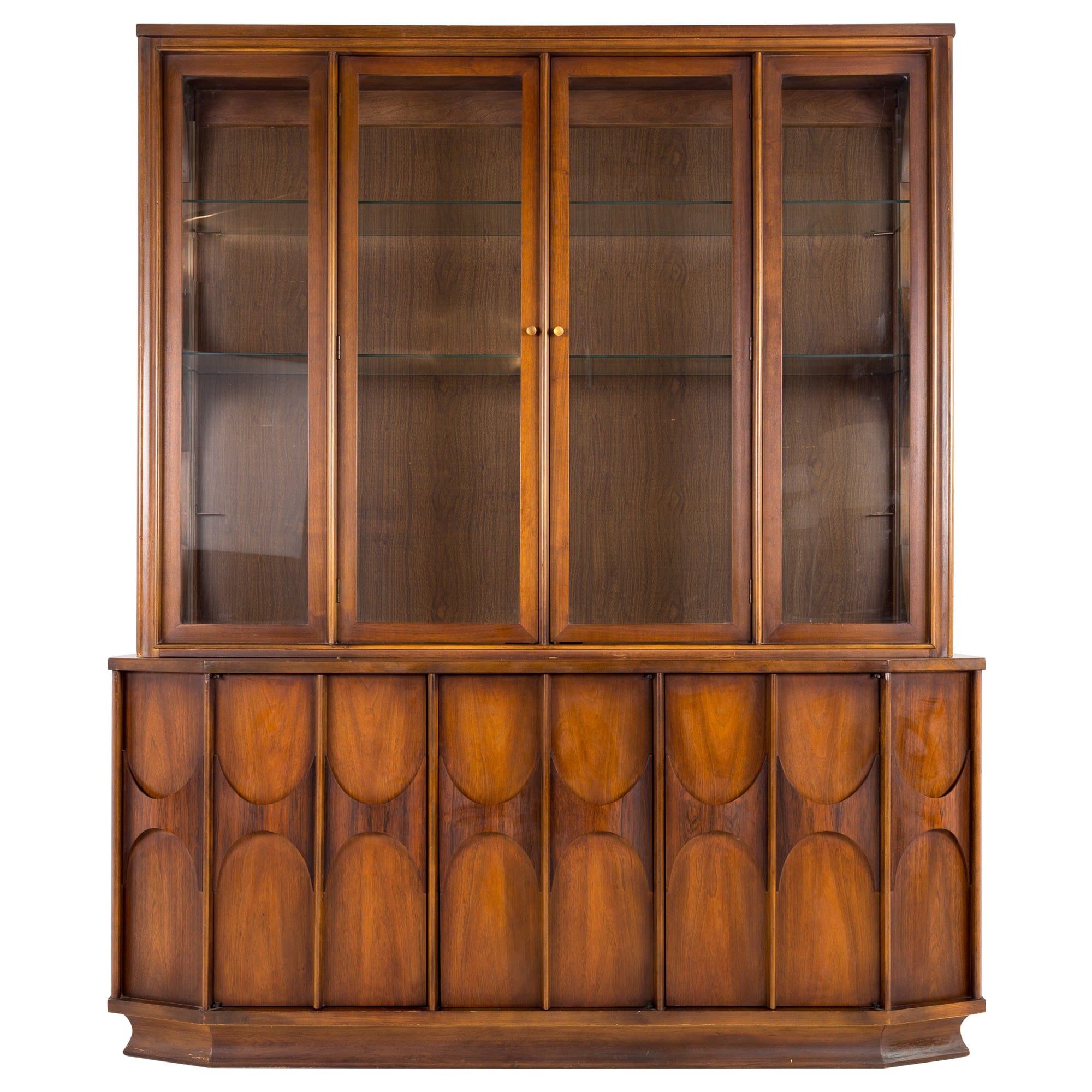 Kent Coffey Perspecta MCM Walnut and Rosewood China Cabinet Sideboard Buffet 