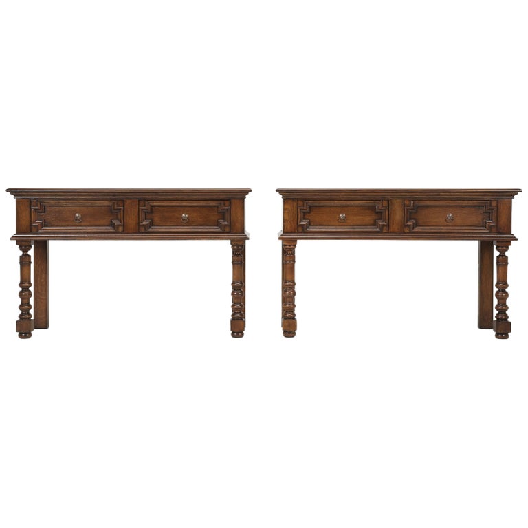Pair Country English Console Tables Fabricated in House, Style William ...