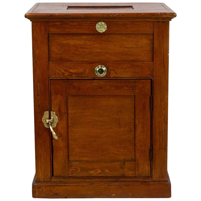 Herrick's Antique Vintage Wood Ice Box / Refrigerator For Sale at ...