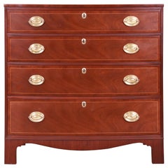 Baker Furniture Georgian Inlaid Mahogany Bachelor Chest, Newly Refinished