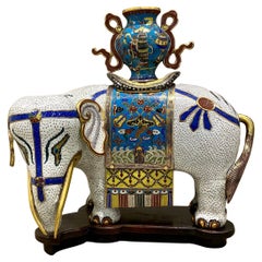 Antique Chinese Jiaqing Period Cloisonne Model of an Elephant