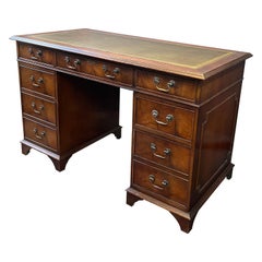 English Georgian Mahogany Twin Pedestal Partners' Desk