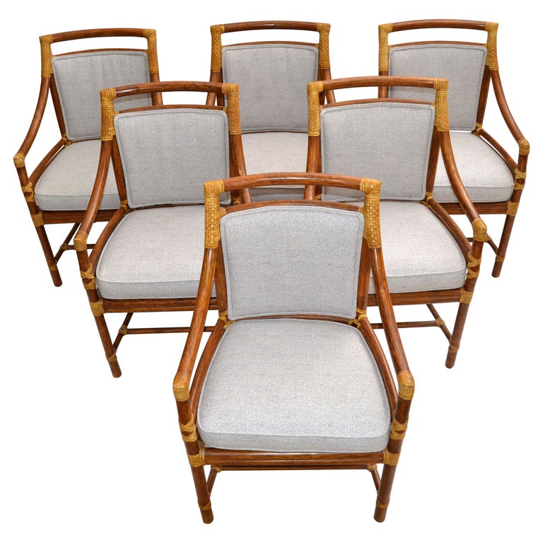 McGuire MidCentury Modern Bamboo and Cane Armchair Dining Chair