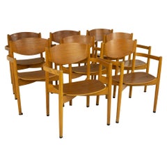 Jens Risom Mid Century General Purpose Walnut Dining Chairs, Set of 8