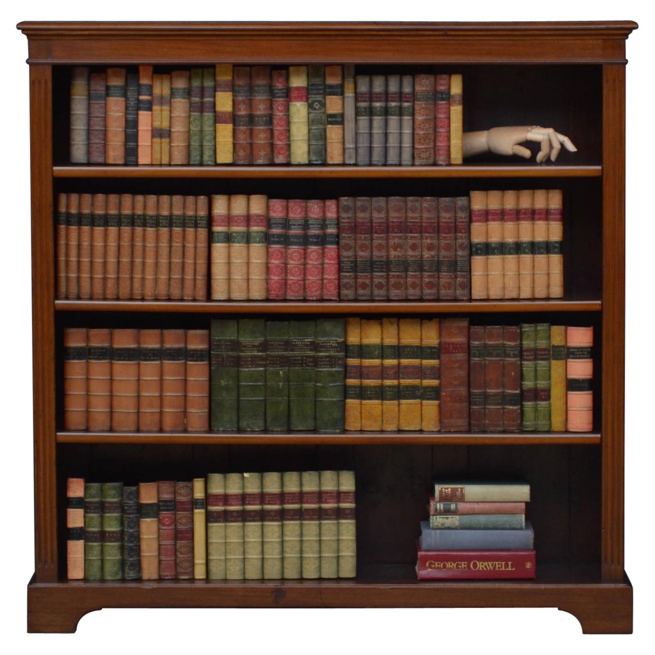 Exceptional Quality Solid Mahogany Aesthetic Movement Open Bookcase For