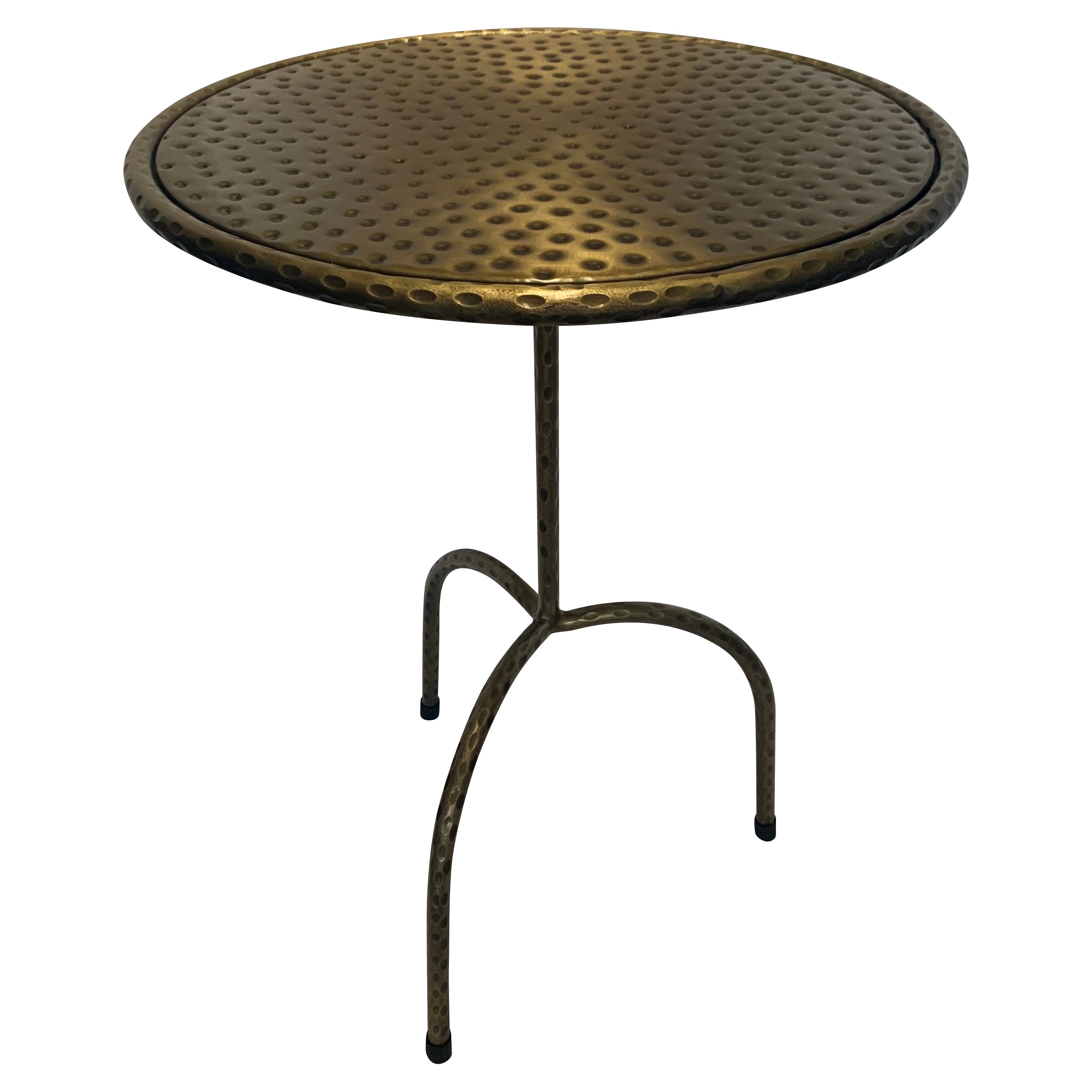 Brass Hammered Top Cocktail Table, India, Contemporary