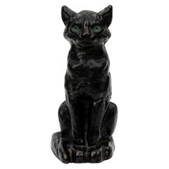 National Foundry Cast Iron 1920s Black Cat Doorstop