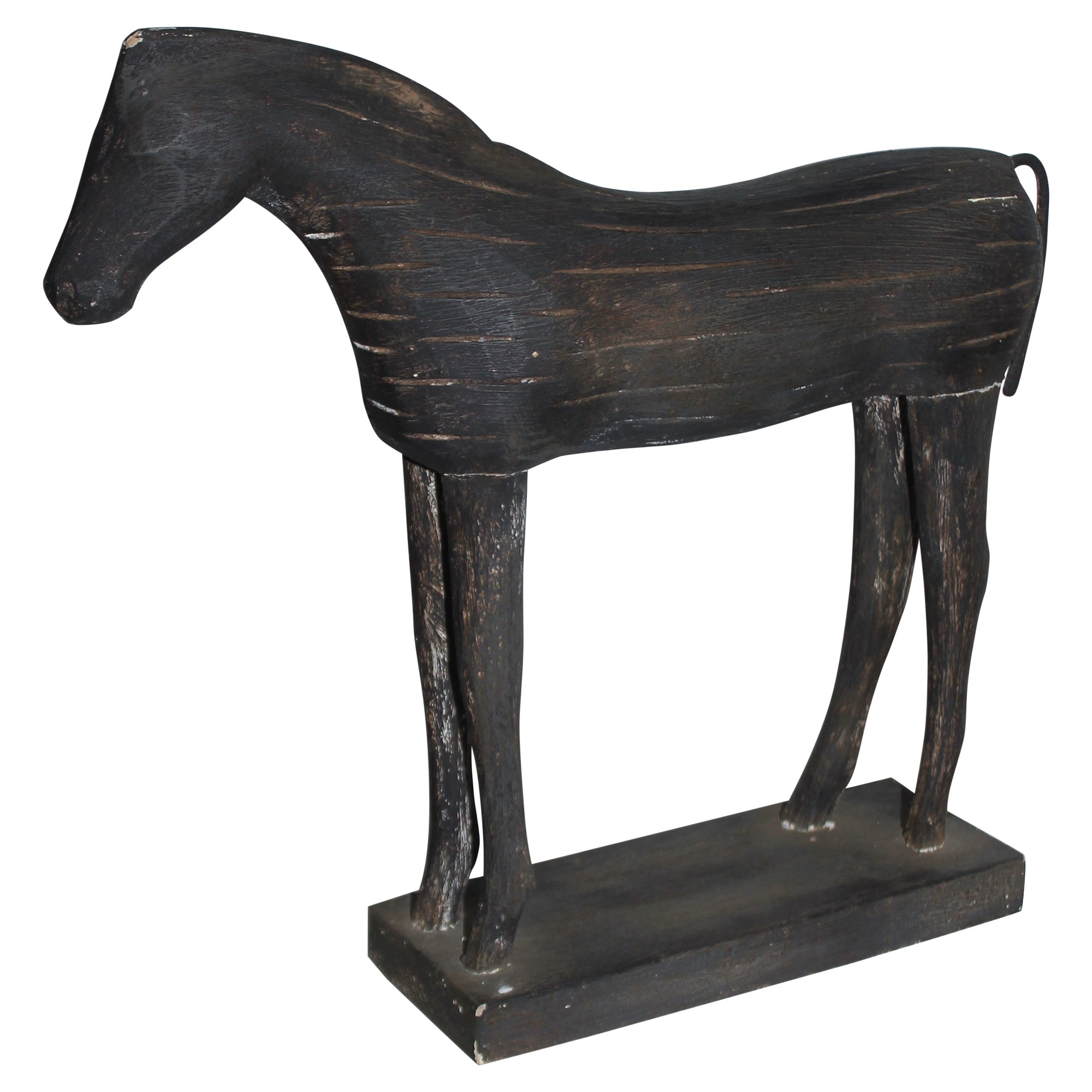 20thc Folk Art Carved & Painted Horse For Sale