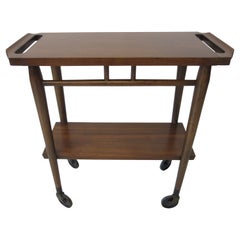 Walnut Smaller Rolling Bar Cart by Lane