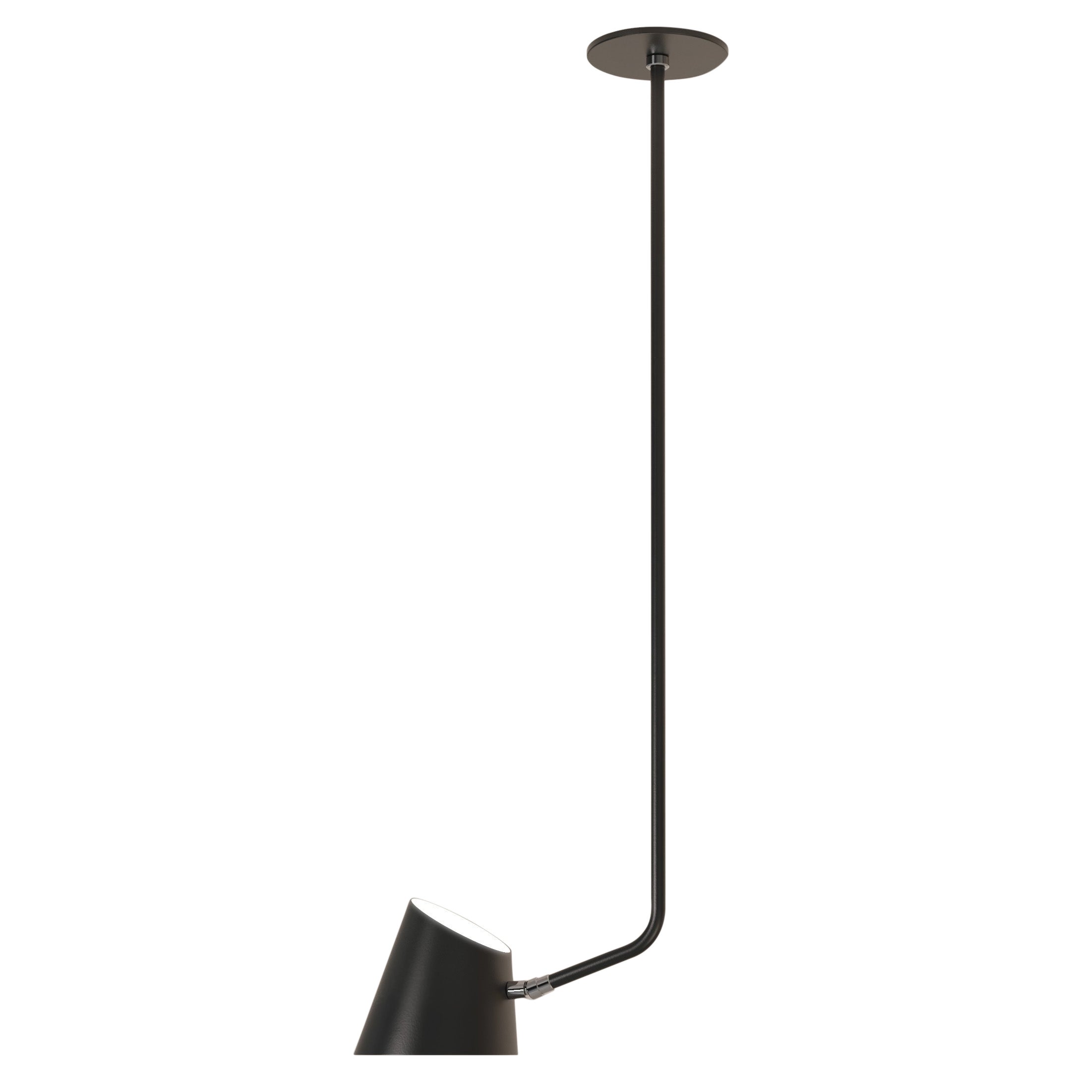 Hartau Simple Matte Black Single Pendant with Shades by Studio d'Armes For Sale