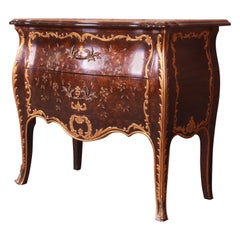 John Widdicomb French Louis XV Faux Tortoise Shell and Giltwood Bombay Chest