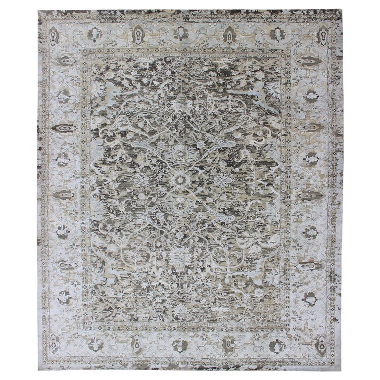 Silk and Wool Classic Design Rug in Contemporary Colors and Modern Feel ...