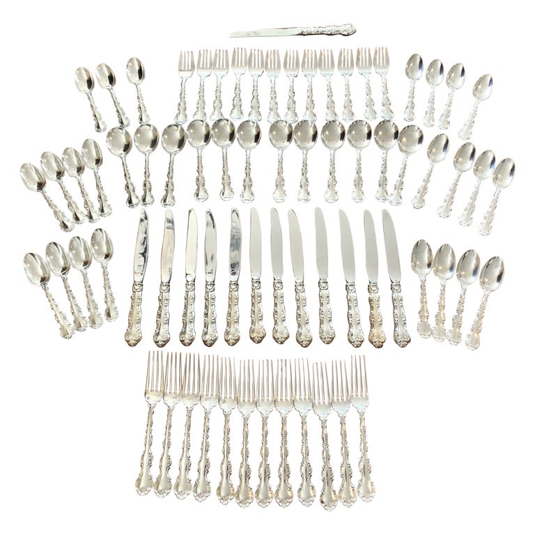Gorham Sterling Silver Service for 12 Style Strasbourg 72 Pieces in