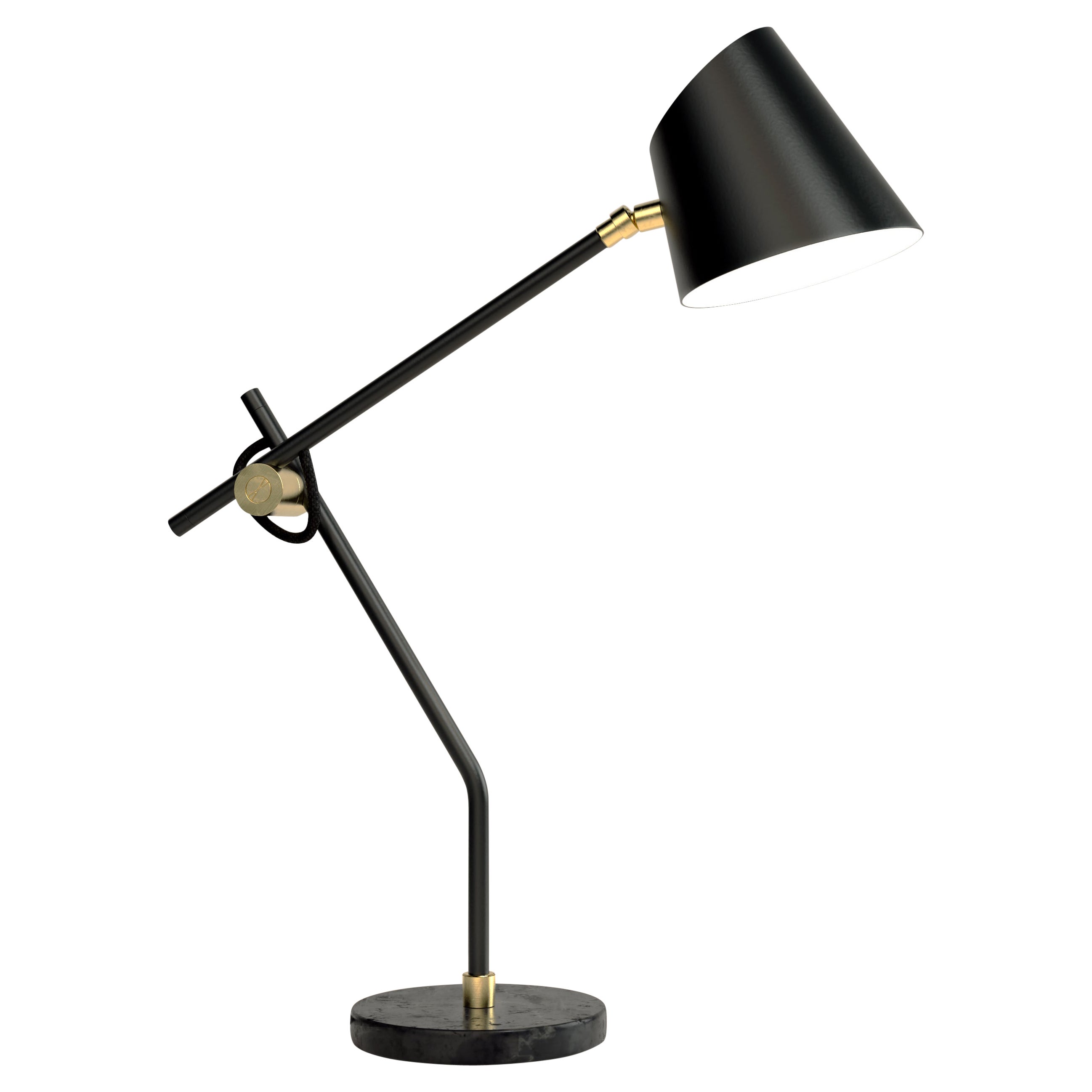 Hartau Table Matte Black Table Lamp with Shades by Studio d'Armes For Sale